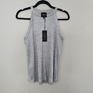 Nwta W5 Gray Metallic Sleeveless Tank Top Size S.